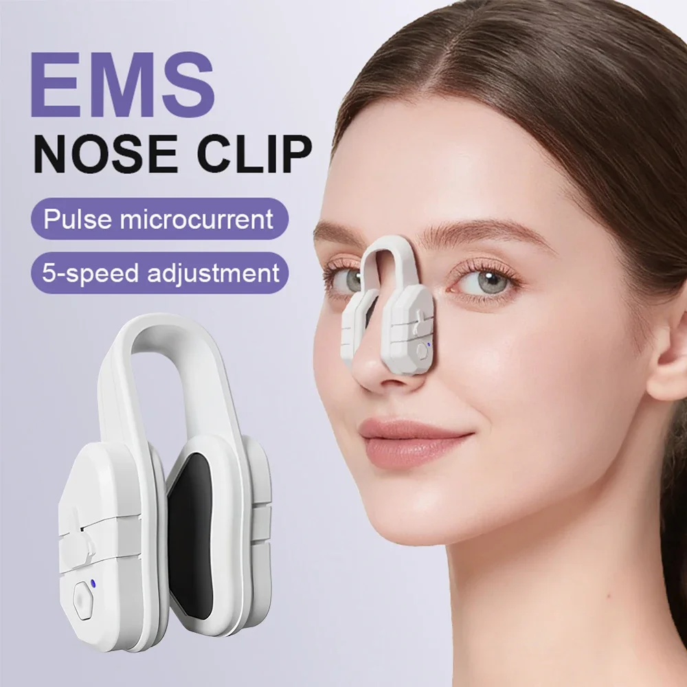Protable Beauty Nose Clip Silicone Nose Shaper Machine Electric EMS Technology Lifter Clip Nose Shaper for Women Daily Usage