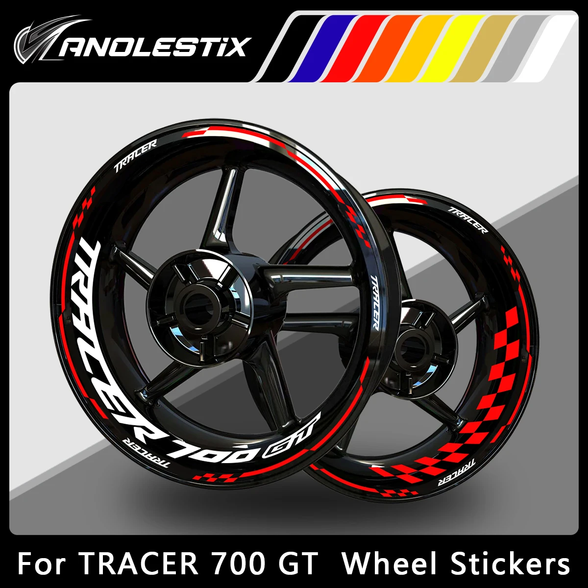 

AnoleStix Reflective Motorcycle Wheel Sticker Hub Decal Rim Stripe Tape For YAMAHA TRACER700GT