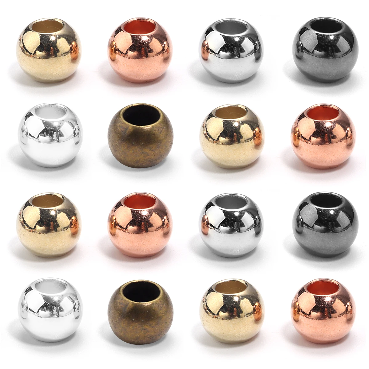 20-100 teile/los 4-14mm hochwertige ccb runde Perlen großes Loch Perlen Abstand halter lose Perle für DIY Handwerk Ornamente Herstellung Kleidung Zubehör – Detail 14