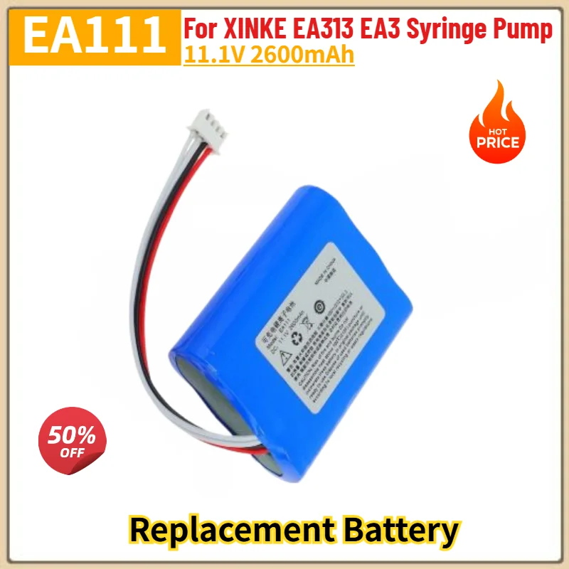 For XINKE EA313 EA3 Syringe Pump Brand New High Quality EA111 11.1V 2600mAh Replacement Battery