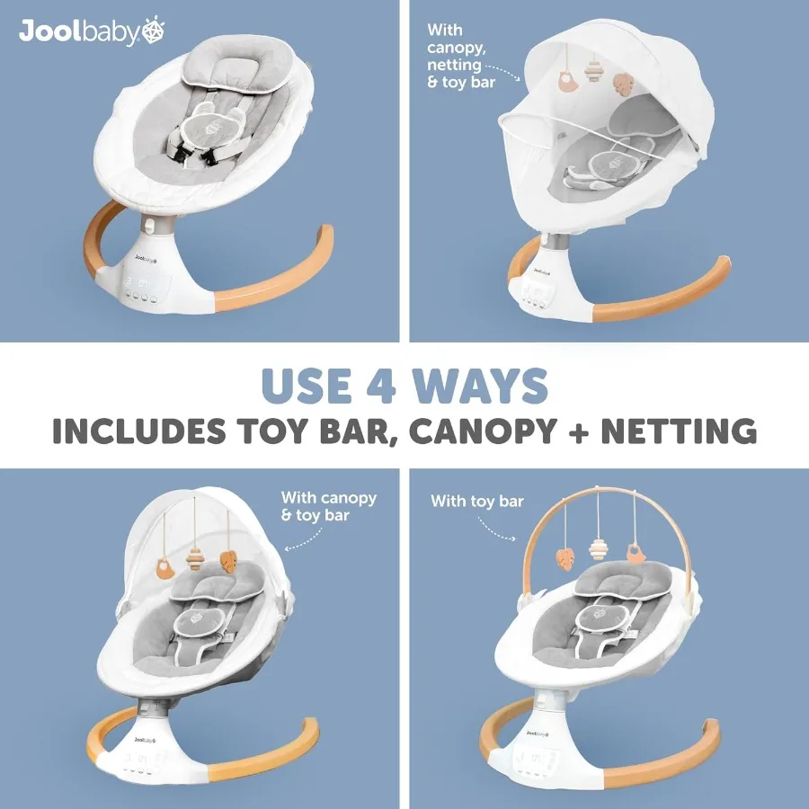 เปลไกวเด็ก Nova Nature สำหรับเด็กแรกเกิด พร้อมของเล่นไม้ธรรมชาติ เครื่องเล่นไฟฟ้า ควบคุมด้วยรีโมท พร้อมเพลงบลูทูธ