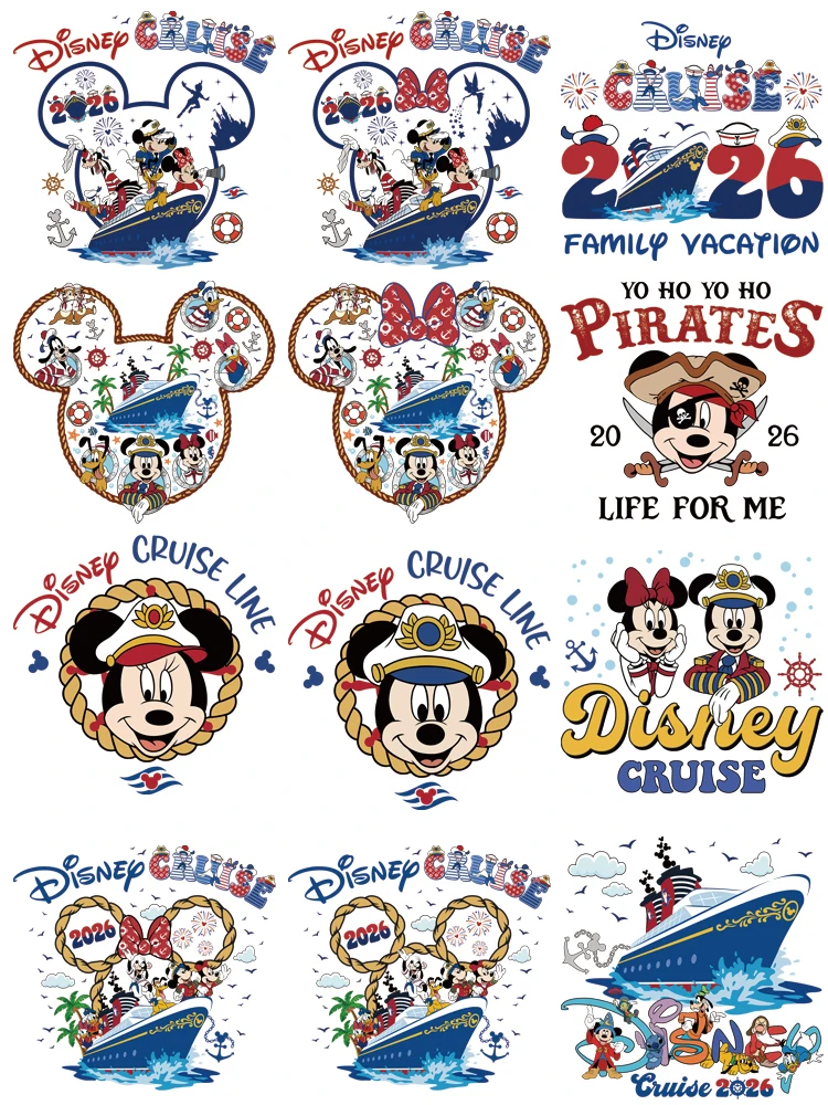 

2026 Disney trip thermoadhesive patches Mickey Mouse stripes appliques DIY patches for children T-shirt Decal Decor