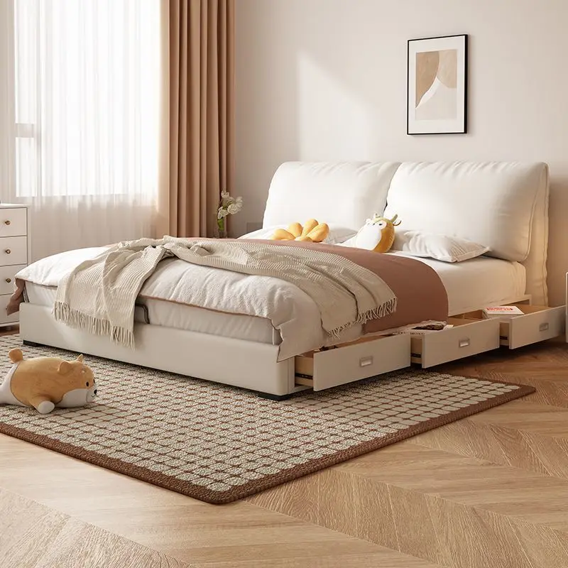 Couples Mattresses Double Bed Accessories Barrier Bunker Bedroom Double Bed Headboards Wooden Letto Matrimoniale Furniture Home
