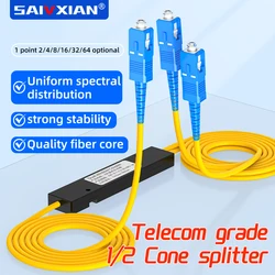 SAIVXIAN 1x2 FTTH Fiber Optic Splitter 1 Point 2 Fiber Optic Splitter Box Tapered 1/2 Splitter Box SC/APC Computer Accessories