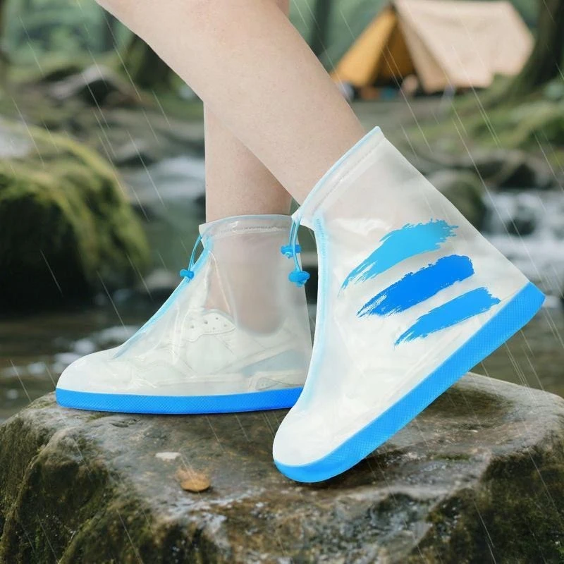 Waterproof Rain Shoes Slip on Foldable PVC Thickened Portable Travel Outdoor Anti Slip Sole Lightweight Unisex