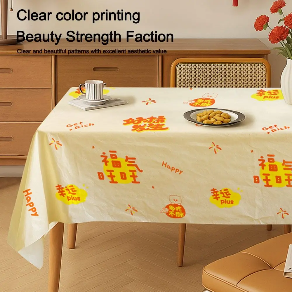 12/15/20pcs Portable Printed Tablecloth Thickened Waterproof Table Cloth Oil-proof Table Runner Kitchen Festive Party Decor