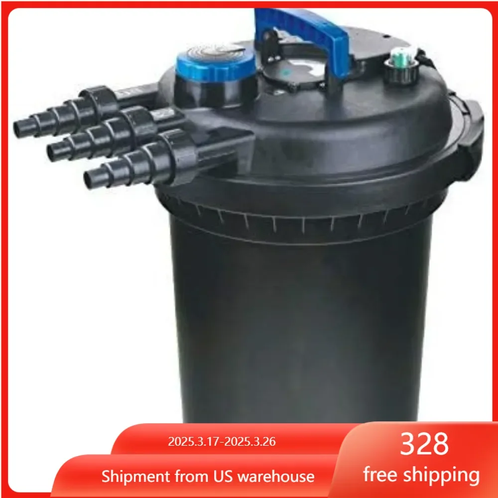 Pressurized Pond Filter, 1300 Gallon Water Garden Koi Fish Pond Filter& Mechanical Fitler Media, Easy Cleaning Pond Equipment