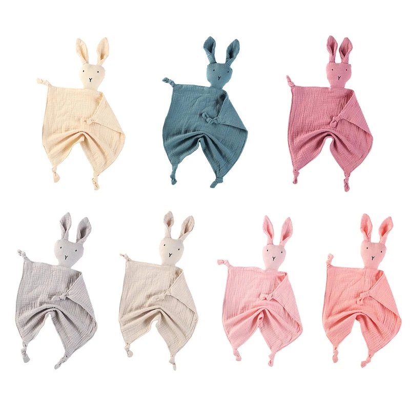 

Baby Soothe Blanket Cute Rabbit Doll Appease Towel Comfort Sleeping Cuddling Toy Soft Gauze Bibs Teether Burp Cloth Gift