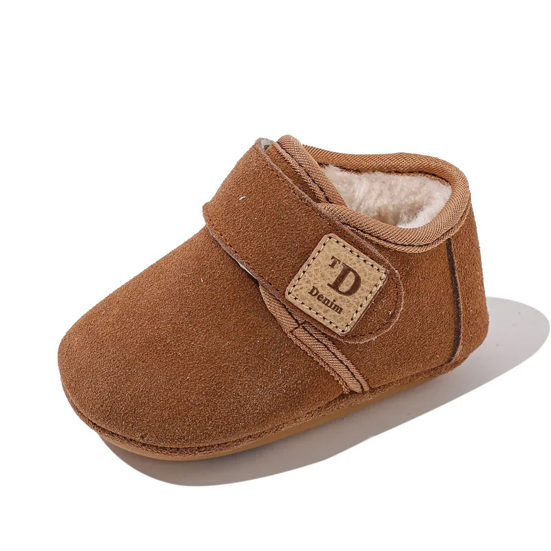 أحذية الثلوج للأطفال بعمر 6-12 شهرًا للذكور والرضع أحذية بيركين دافئة مع صوف سميك للرضع والأطفال الصغار