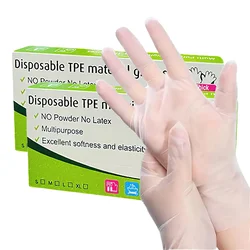 200/300PCS TPE Disposable Kitchen Gloves Anti-oil Cleaning TPE Gloves Household Convenience BBQ Vegetable Beauty Salon