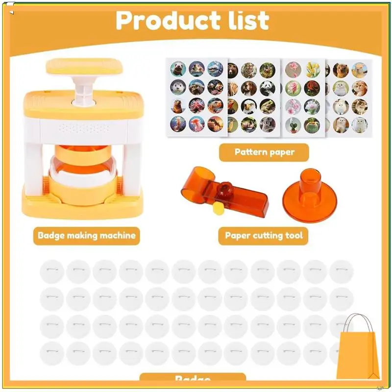 آلة صنع الشارات L52A، صانع الدبوس الصلب، مجموعة ثقب شارة آلة Creativepress، صانع شارة الدبوس سهل الاستخدام للأطفال