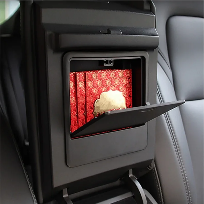 Für Tesla Modell 3 Y 2017 2018 2019 2020 2021 2022 2023 Armlehne Versteckte Taste Lagerung Box Kleinigkeiten Organizer Fach auto Zubehör – Detail 9