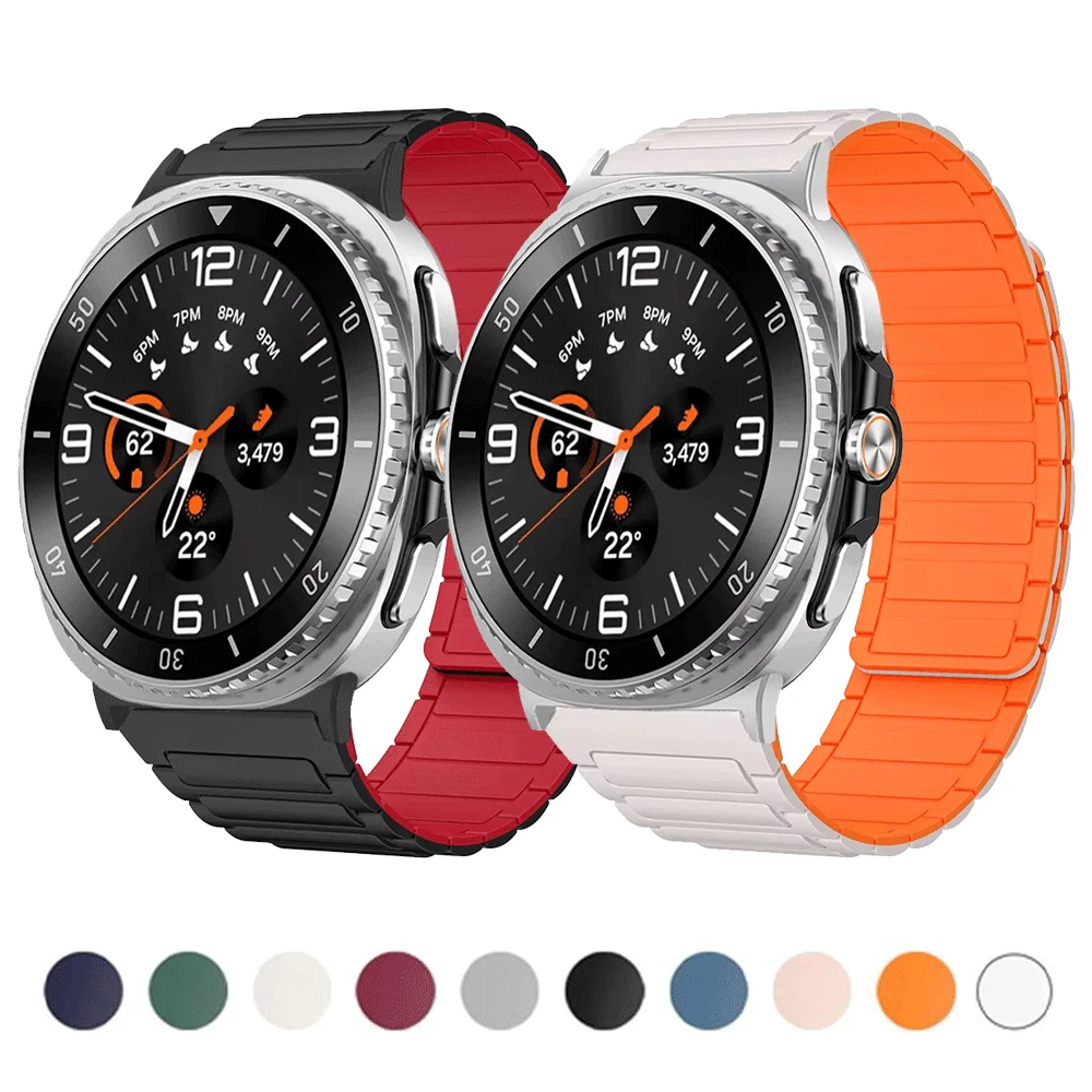 

Silicone Sport Strap for Samsung Galaxy Watch 8 Ultra 2 Correa Band Magnetic Loop for Samsung Galaxy Ultra 47mm Watchband Unisex