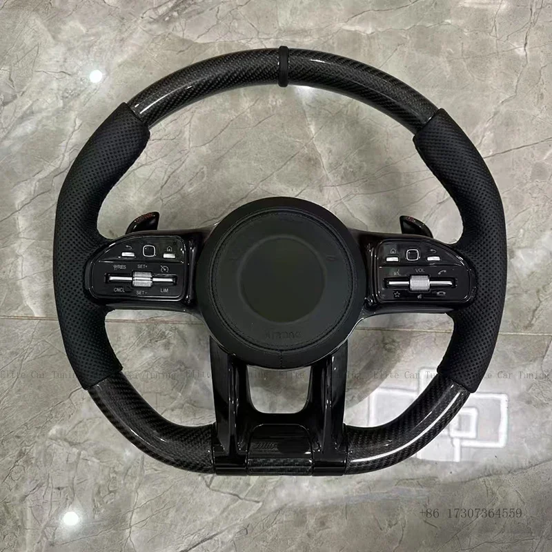 Steering Wheel for Mercedes-Benz C E S GLC GLE-Class W205 W221 W222 GLS W212 W213 E53 E63 AMG C63 E300(Customizable)
