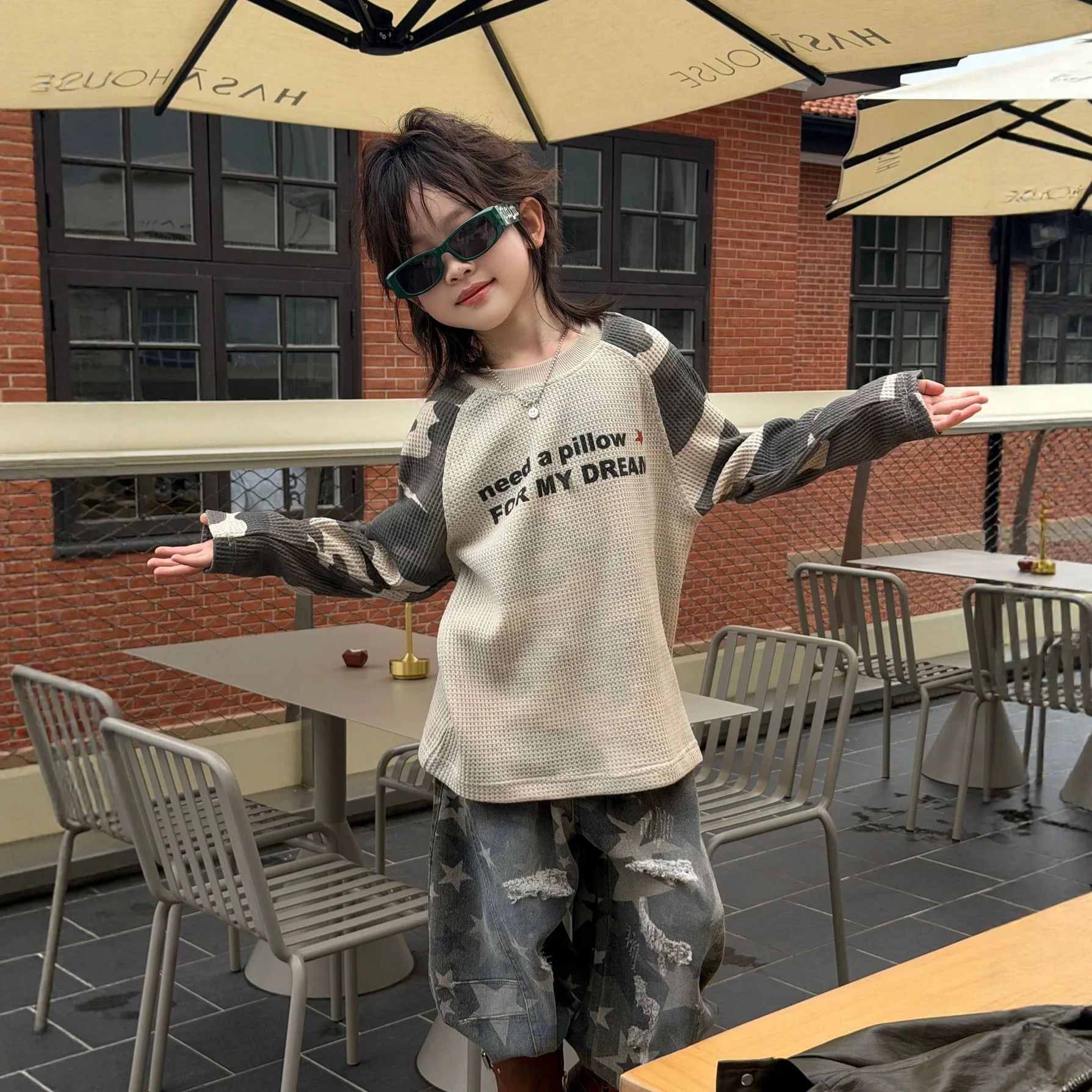 Children Clothes Kids Fashionable T Shirt 2026 Autumn New Retro Camouflage Round-neck Long-sleeved T-shirts Boys Simple Top