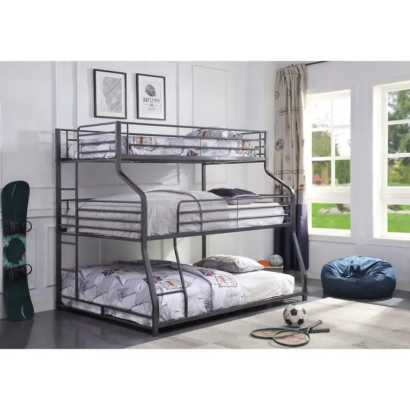 Letto a castello Twin Full Queen con finitura canna di fucile