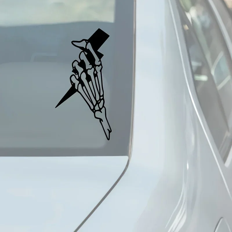 

1 шт. автомобильная наклейка «Скелетная рука и болт», острая ручная наклейка с черепом для автомобилей, уникальный декор для добавления жирного стиля к вашего автомобиля