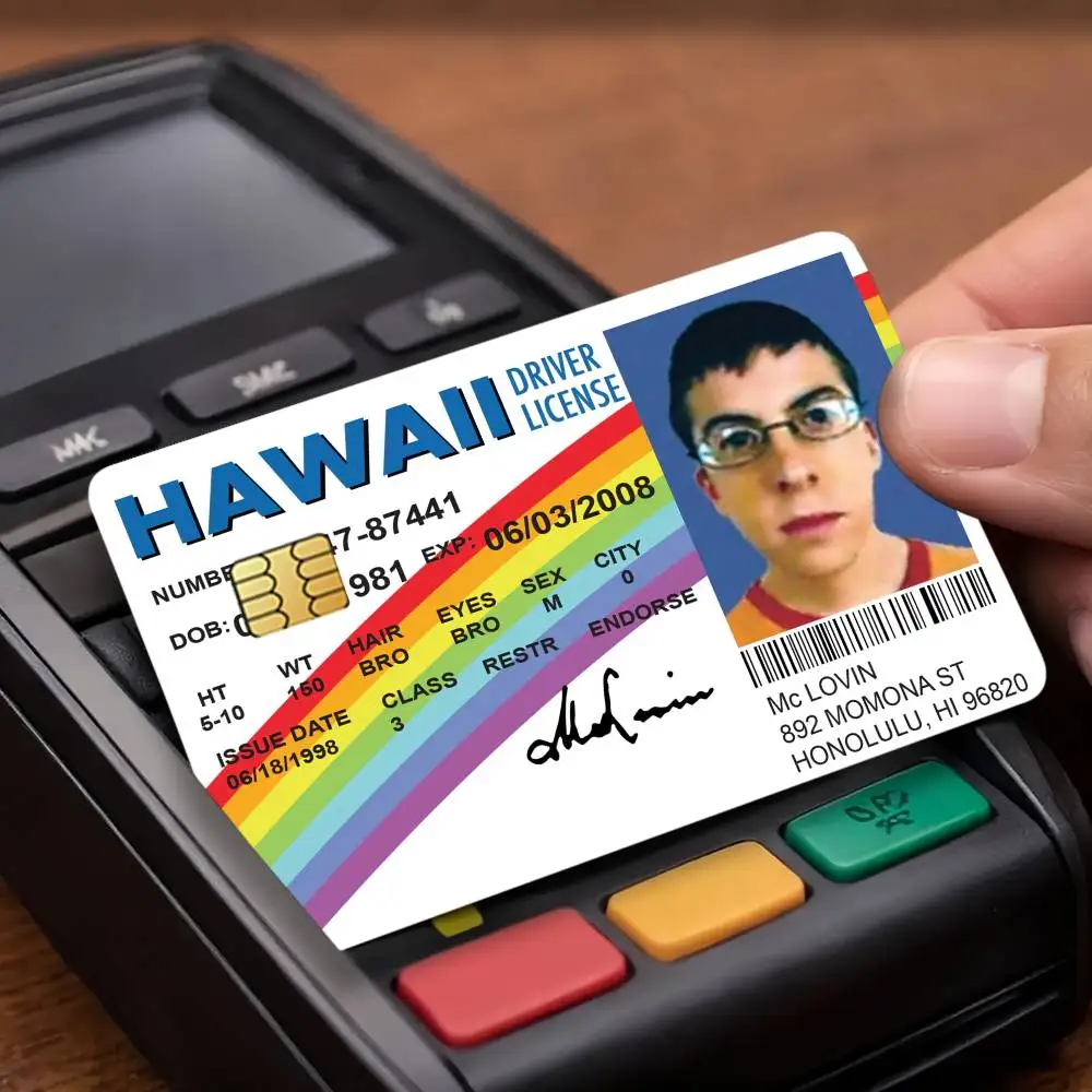 Mclovin Credit Decorative Card Stickers Suitable For Bank Cards Metro Transit Anti-scratch Gift 4PCS