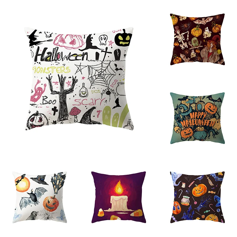 

Halloween Theme Pillow Cover Sofa Cushion Holiday Gift Party Decor Home