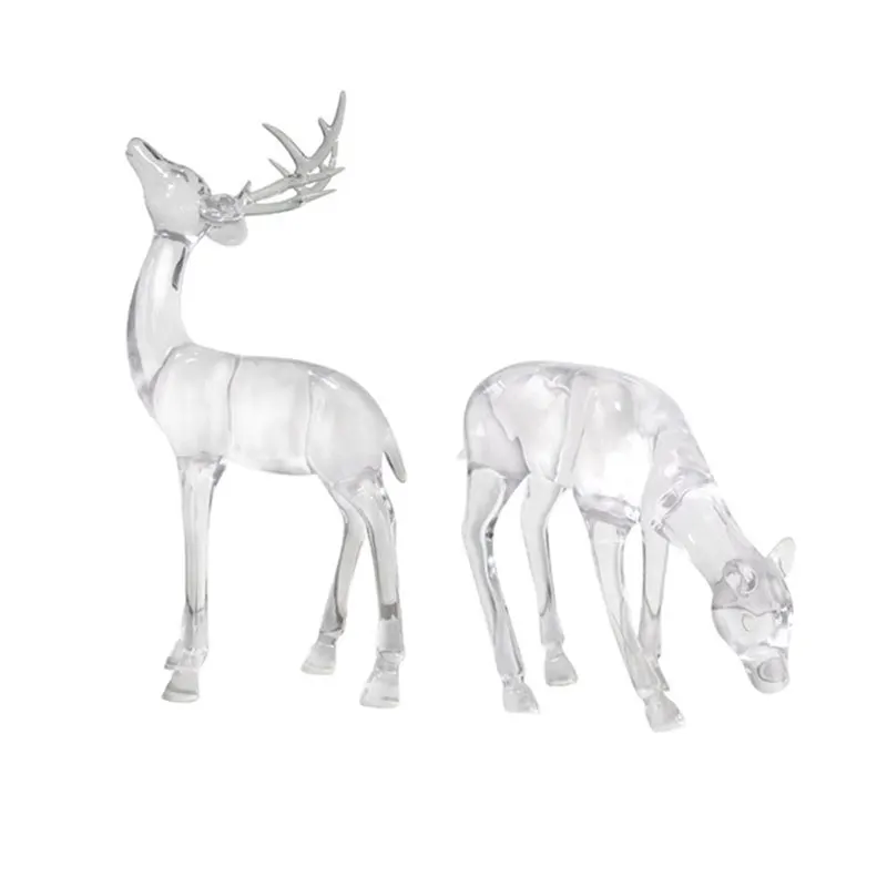 

Villa courtyard square lawn, landscape, abstract artwork, transparent, resin, outdoor, sika deer sculpture ornament landing
