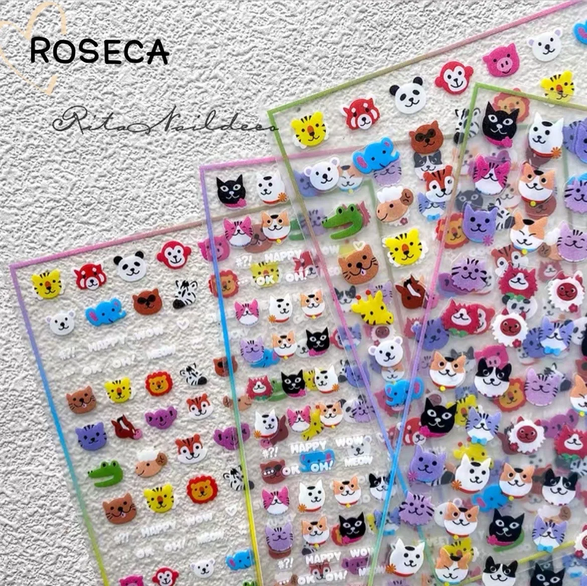 

Newest 3D Nail Stickers design Animal Cat Dog Back glue Nail decal Nail sticker Nail decoration Nail art Nail tool Nail ornament