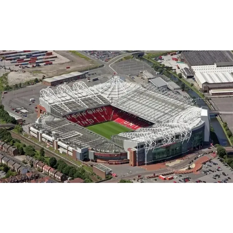 186 pçs/set os diabo vermelho velho trafford clube modelo brinquedo presente caixa original ru competição jogo de futebol estádios construção