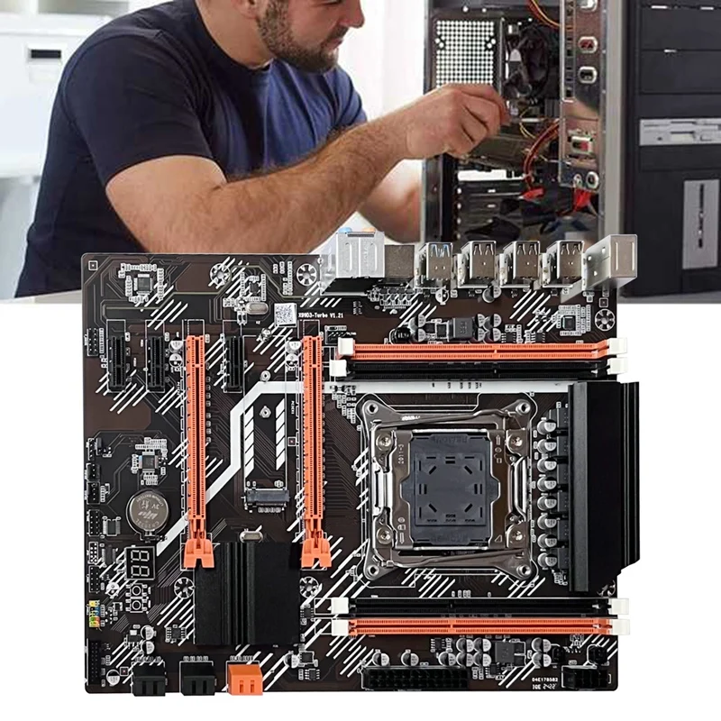 1 Set X99T Motherboard X99T Desktop Motherboard +Switch Cable+Baffle LGA2011 V3 M.2 NVME NGFF Support DDR3 4X16G