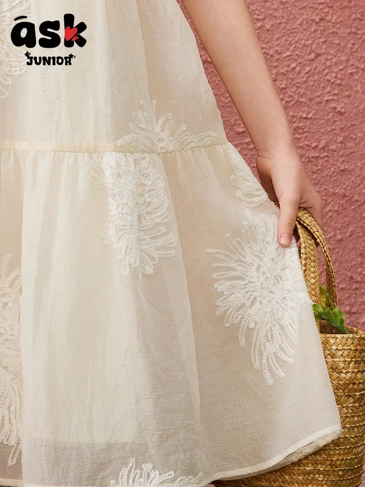 فستان صيفي بتصميم حمالة زهور ثلاثي الأبعاد للفتيات من ASK Junior Tween #6