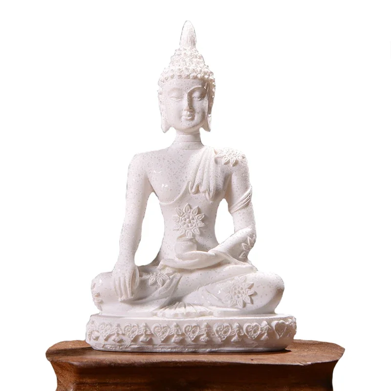 Estatua de Buda en miniatura con arenisca natural, escultura de Buda de Tailandia, estatuilla hindú, adorno decorativo para el hogar, 28 estilos