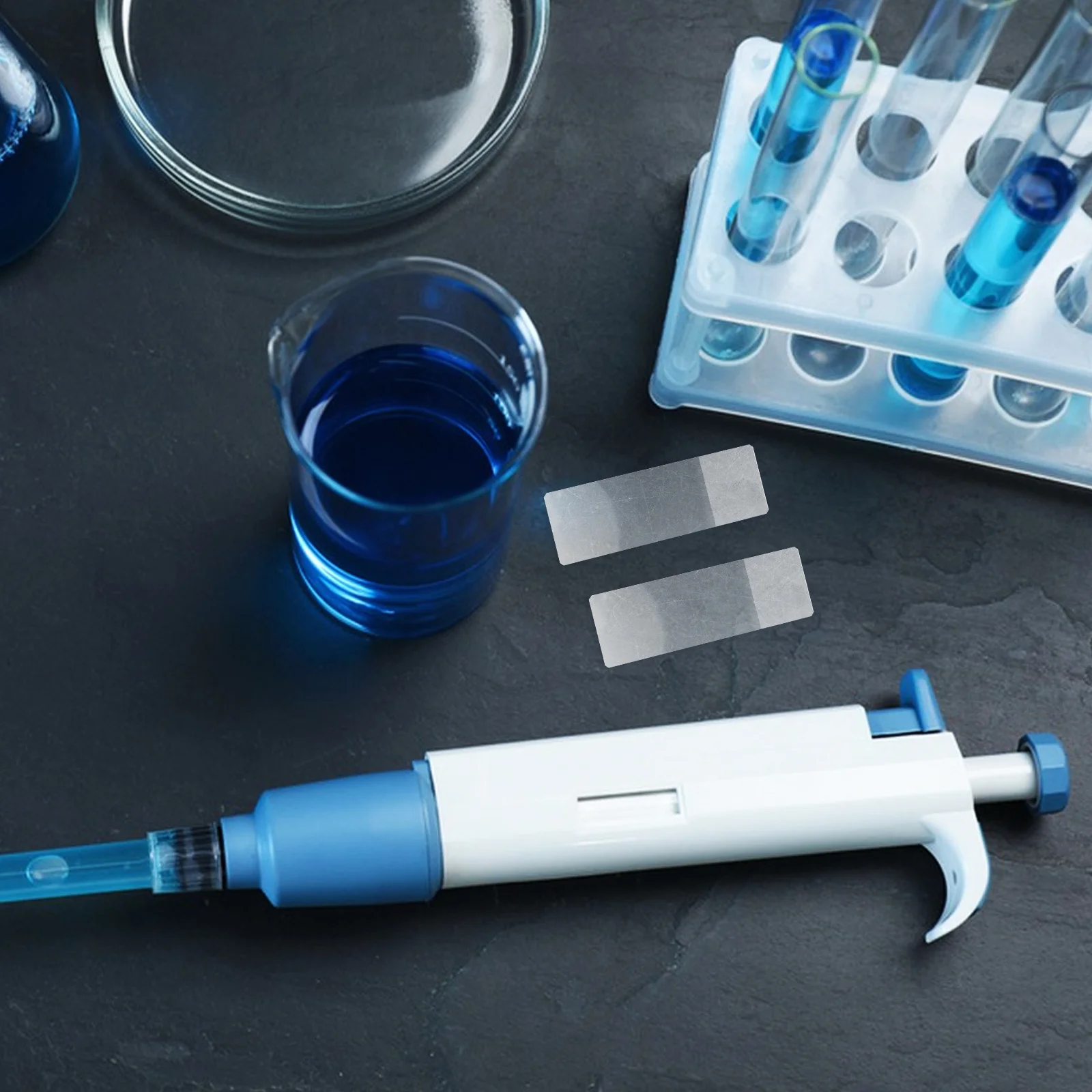 

50Pcs Staining Jar High Transparency Plastic Slide Holder Capacity 5 Slides Laboratory Microscope Slide Storage Tank