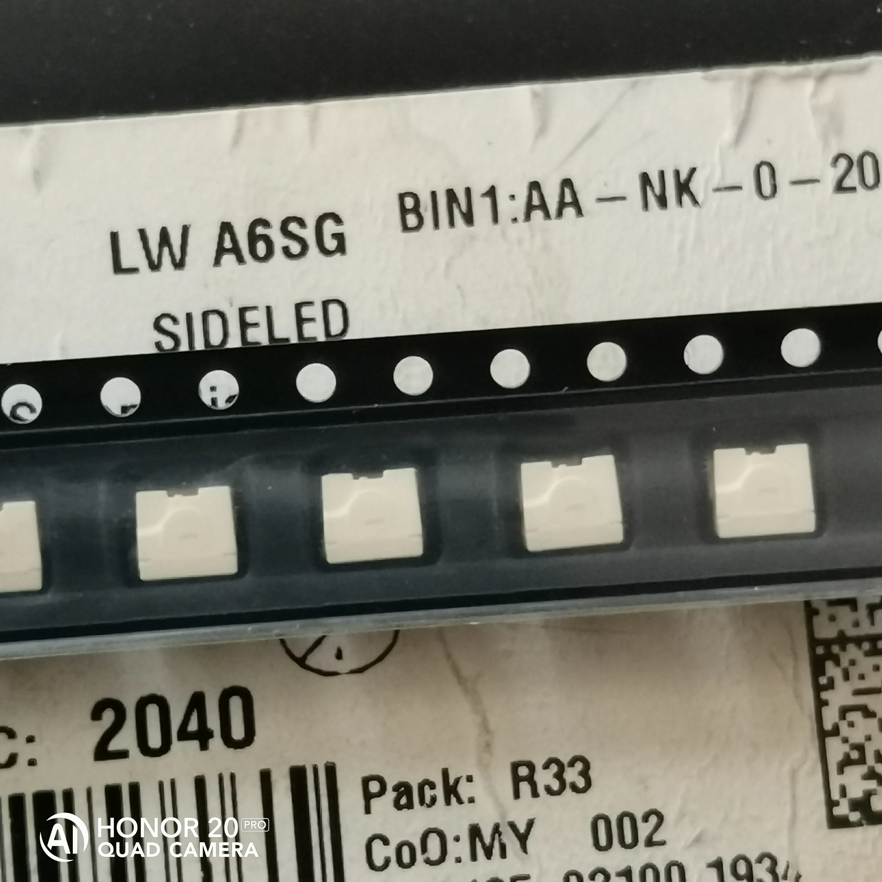 50Pcs/LW A6SG 4040 side white light, high brightness automotive central control backlight LED lamp beads