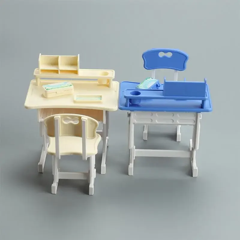 1/12 Dollhouse Simulation Mini Desk Chair Model Funiture Accessories For Doll House Decor Kids Pretend Play Toys Gift