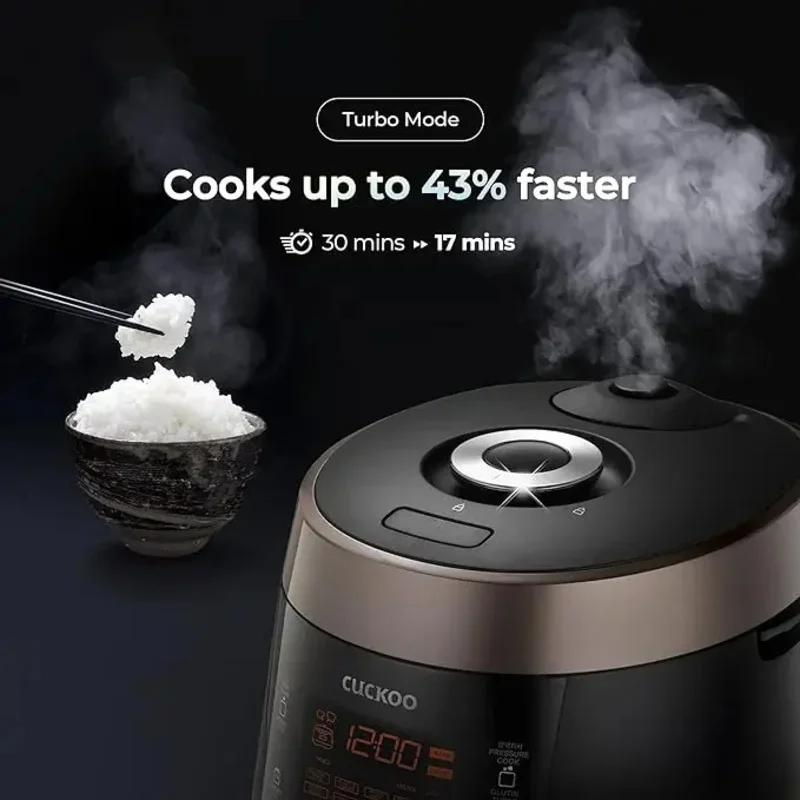 QWCUCKOO CRP-P1009SB | 10-Cup(Uncooked) Pressure Rice Cooker | 12 Menu Options: Quinoa,Oatmeal,GABA/Brown Rice&More,MadeKorea