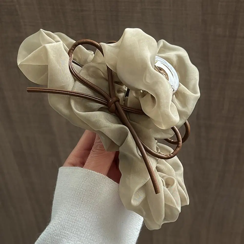 

Women Non Slip Hair Grab Sweet Headbands Elegant Bowknot Ribbon Shark Clip Vintage Large Large Hairpin Barrettes For Ponytail