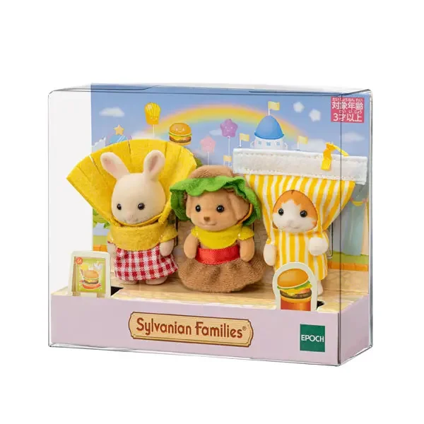 Sylvanian Families Lidmaatschap Limited Japanse versie Groente- en fruitburger Halloween-jurk Dressing Team van drie geschenken