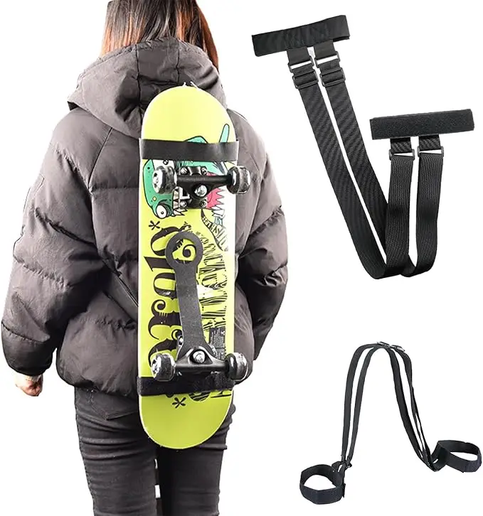 حزام ظهر لحمل الكتف على لوح التزلج، حزام مدمج قابل للتعديل ومريح للطوابق وحزام للرياضات الخارجية على الجليد