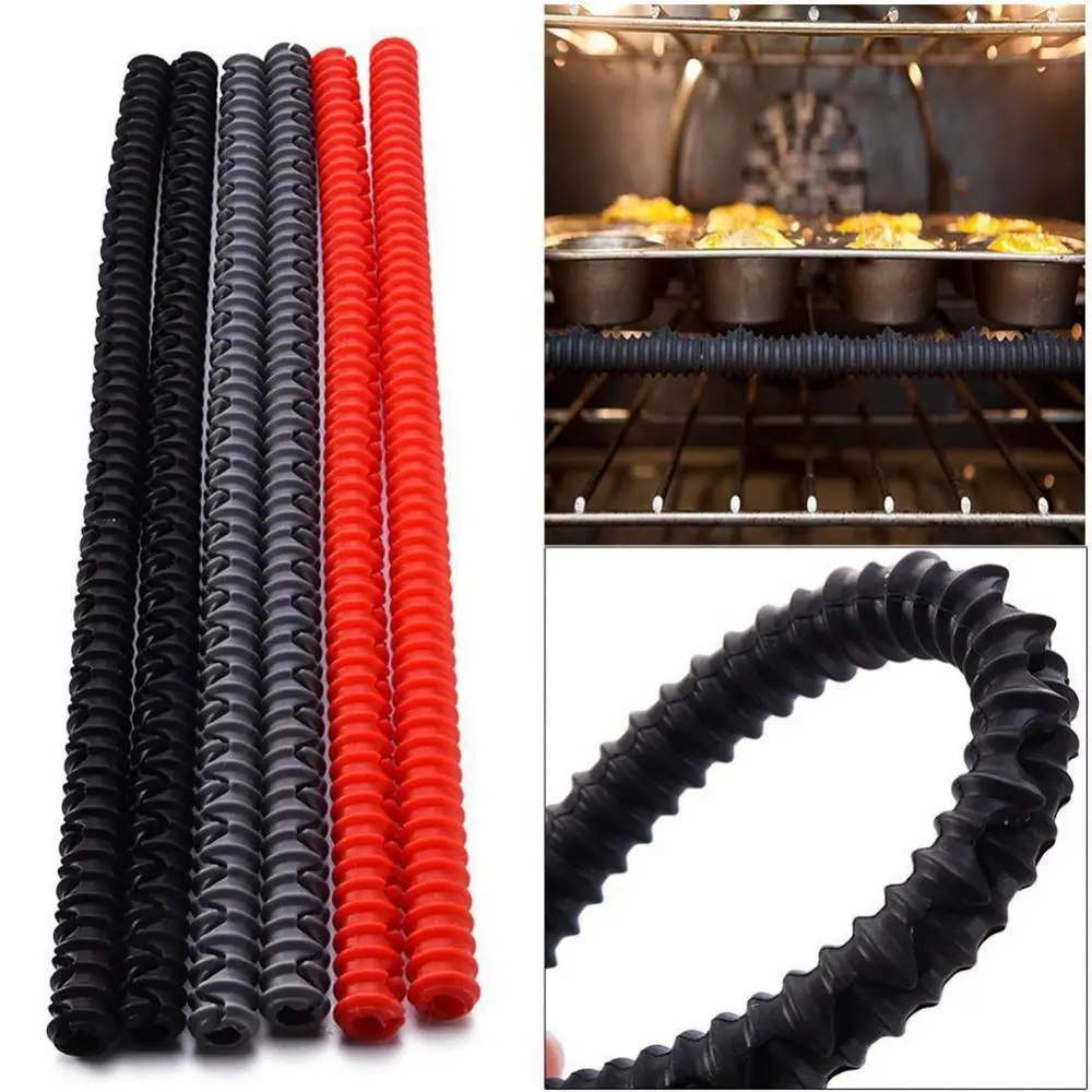 Heat Insulated Silicone Oven Shelf Rack Guard Clip Avoid Scald Bar Protector Kitchen Tools