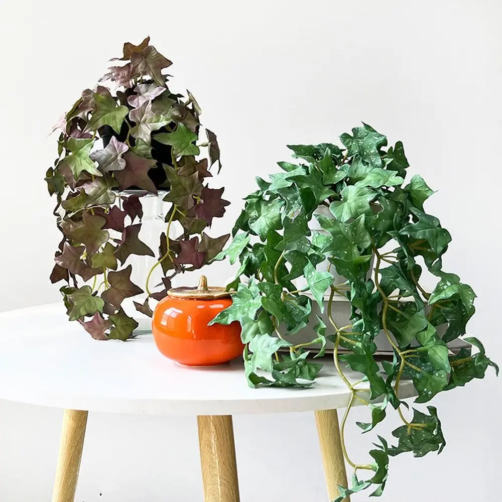 Soft Artificial Copper Coin Grass Plants Realistic Handmade Fake Ivy Leaf Leaves Wall Hanging Mini Bouquet Garden