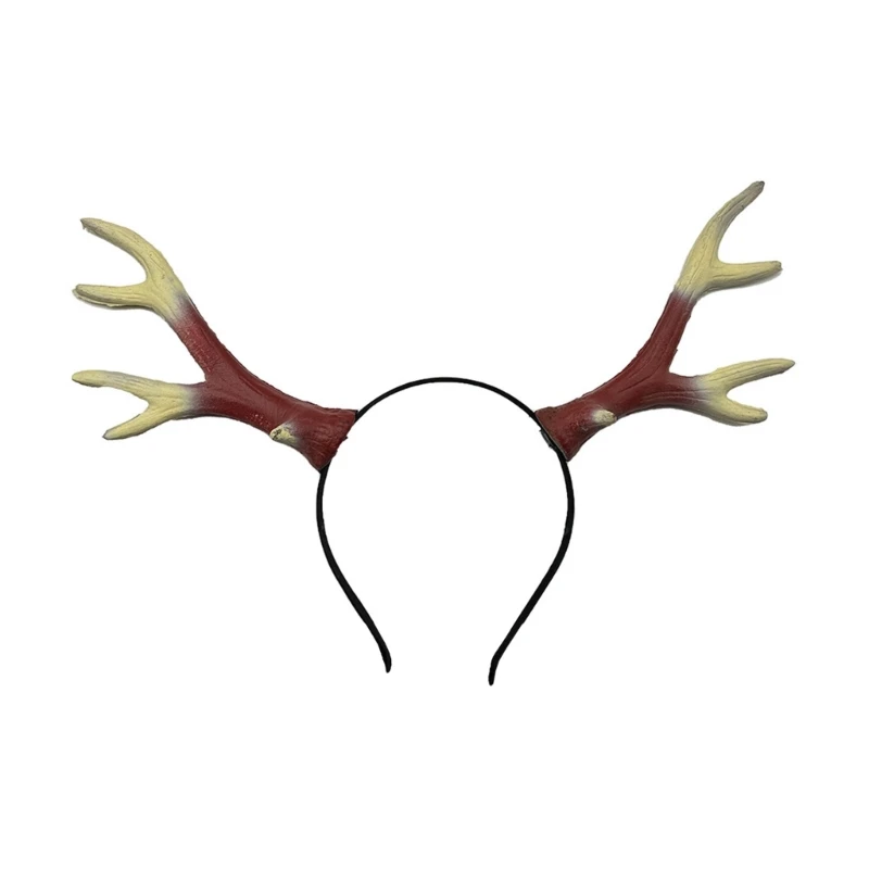 Dark Series Evil Horn Headband for Halloween Reindeer Hairhoop Party Headpiece Stage Hairband Cosplay Headwear