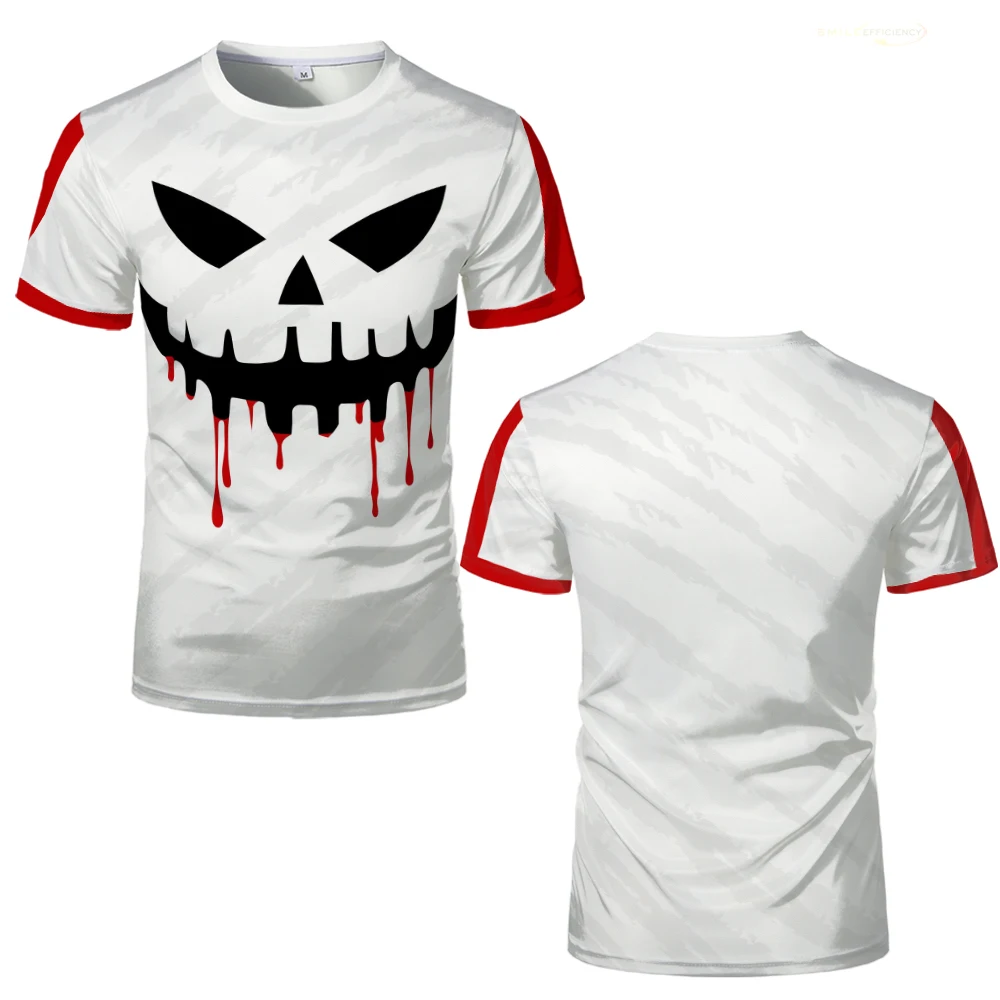 패션 빈티지 티셔츠 축제 재미 있은 파티 코스프레 Y2K 의류 할로윈 공포 호박 얼굴 패턴 남성 여성 아동 의류