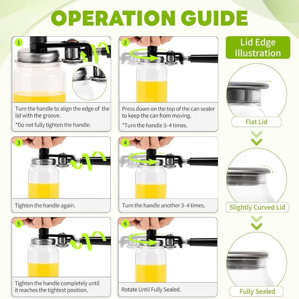 55mm Manual Can Sealing Machine Stainless Steel Non-slip Beverage Can Tool Manual Operation Handheld Sealer Tool Home Kitchen