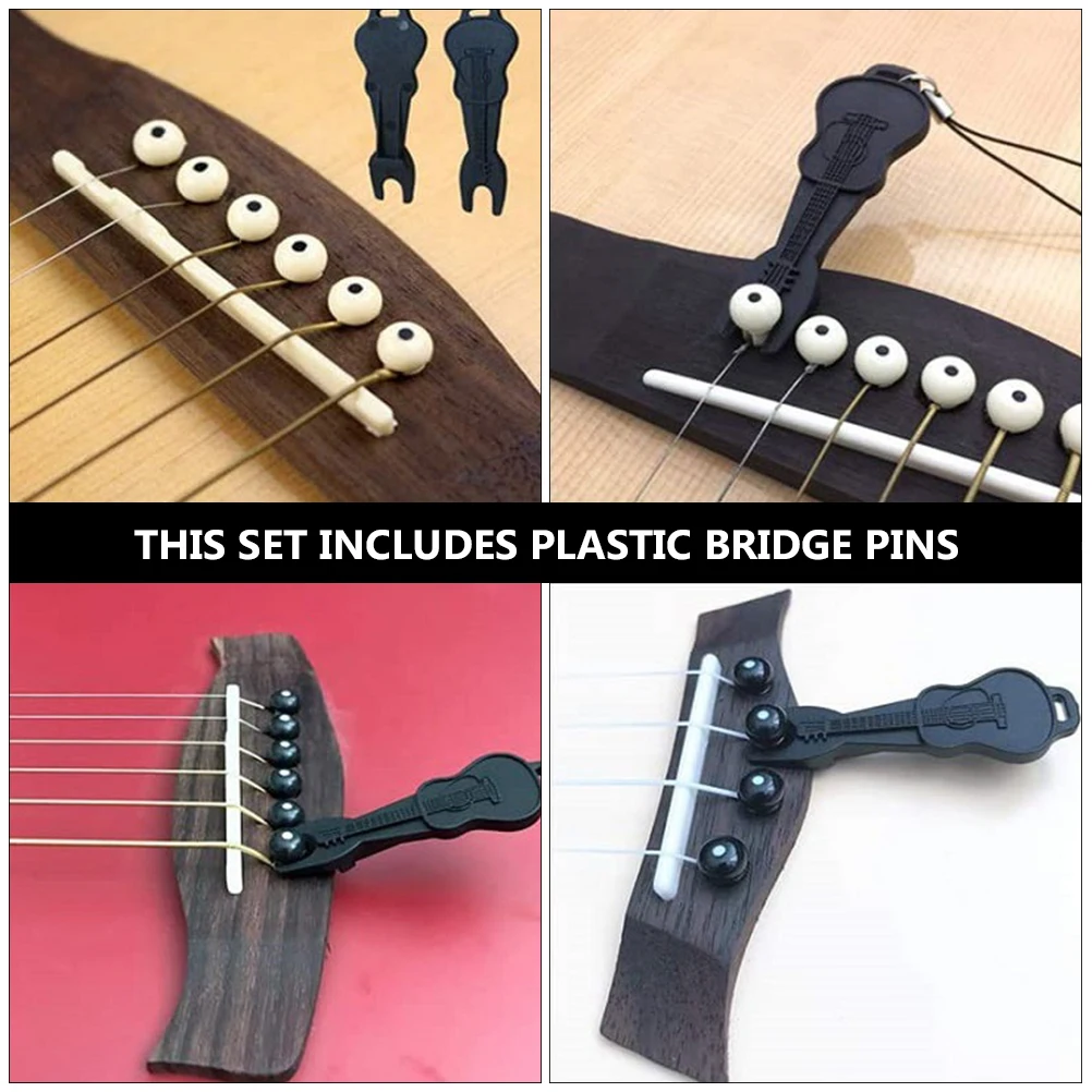 

Guitar Bridge Pin Set Pin Puller Picks Storage Box Replacement Parts Guitar Accessory Tool Fittings Supplies Kit For