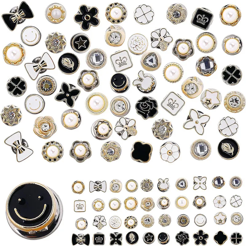 20Pcs Free Sewing Pearl Rhinestone Button Brooch Prevent Accidental Exposure Buttons Brooches Pins Badge Cufflinks Shirt Button