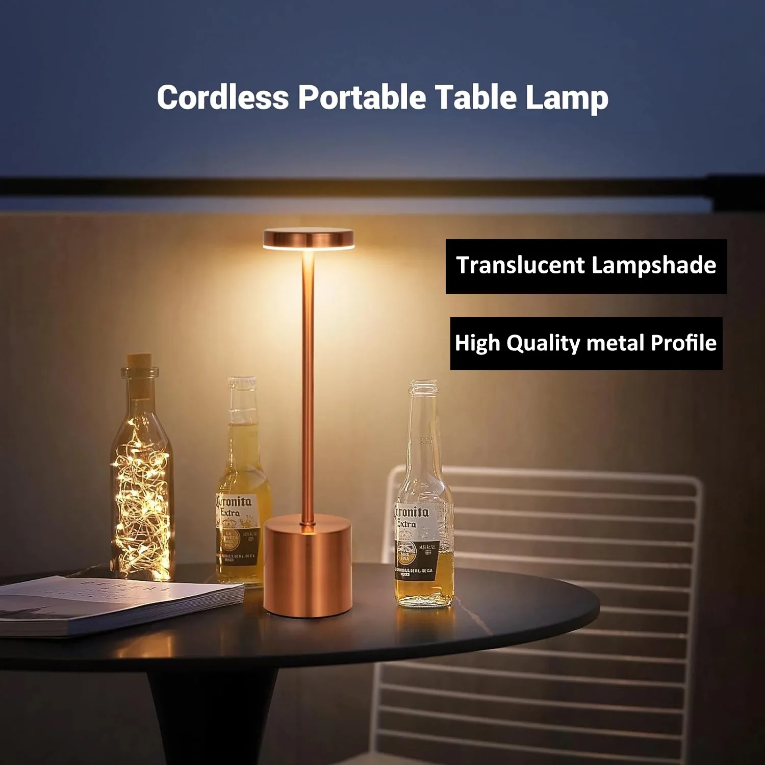 Touch Sensor LED Table Lamp Rechargeable Desk Lamp 3Colors Night light Adjustable Bedside Creative Ambient Light Decor Light Bar