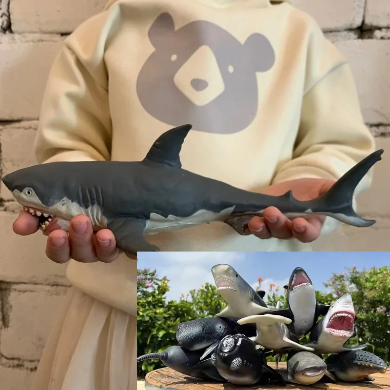 Figuras de Acción de Grandes Animales Marinos: Delfín Espalmo, Ballena Asesina, Ballena Azul, Cachalote, Tortuga Marina, Pingüino - Decoración Educativa