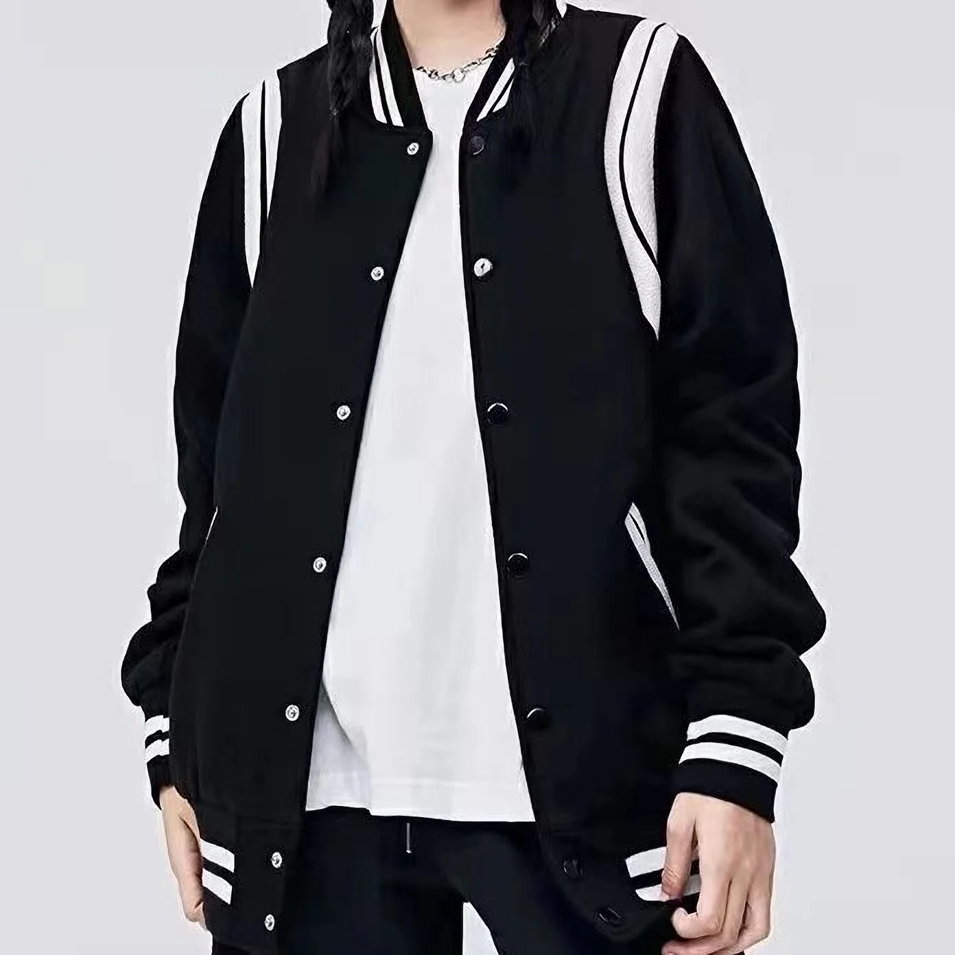 VIntage Varsity Jackets Men Classic Baseball Uniform Atumn Jackets Streetwear Black White Women Bomber Coat Fashion Man clothing