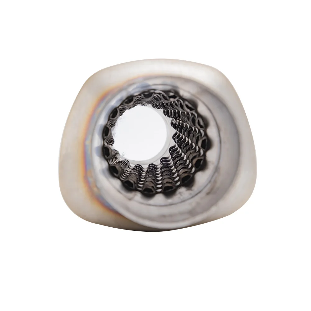 Edelstahl-Auspuffresonator-Schalldämpfer, 7,6 cm, hinterer Schalldämpfer, universelle Schalldämpfer, Rohr, spiralförmiger Luftstrom, leiser Schalldämpfer