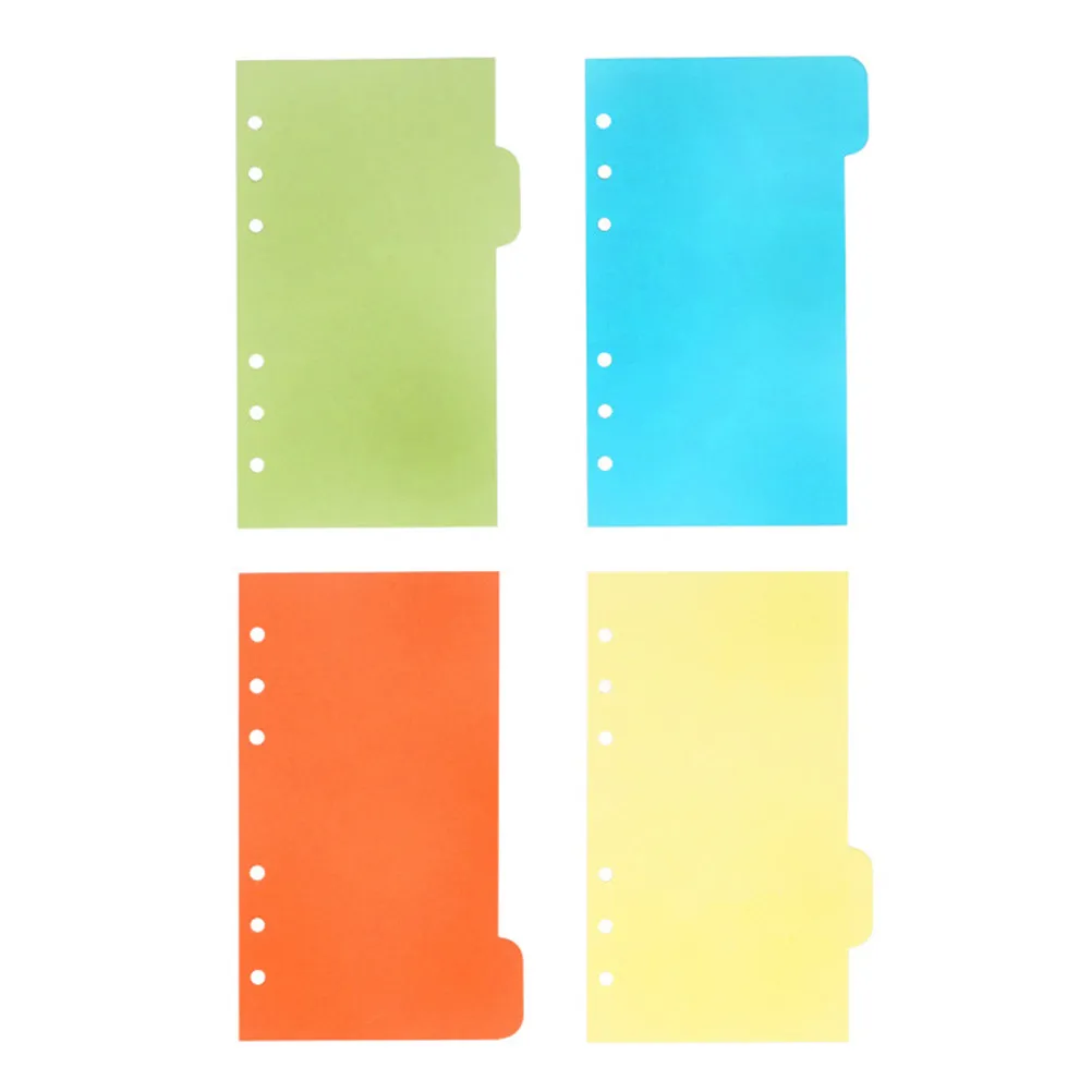 

25Pcs A6 Size Colored Divider Pages for 6-Ring Binders Paper Refills Set Smooth Surface Notebook Accessories Office School