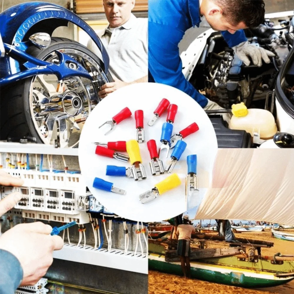 

280pcs Multicolor Wire Terminal OT Type Tinplate Cold Pressure Terminal Set Round Lug Bare Nose Lugs Crimp Terminals Wire Wiring