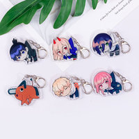 Anime Characters Chainsaw Man Acrylic Car Keychain Accessories Creative Kawaii Bag Charm Backpack Pendant Keyring Gifts For Fans